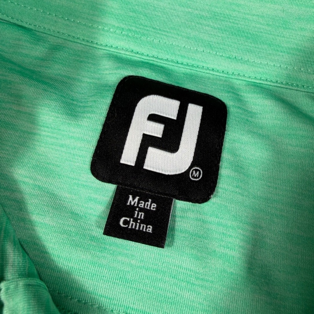FootJoy Golf Polo Mens M Green Heathered Short Sleeve Performance EUC - Picture 2 of 9